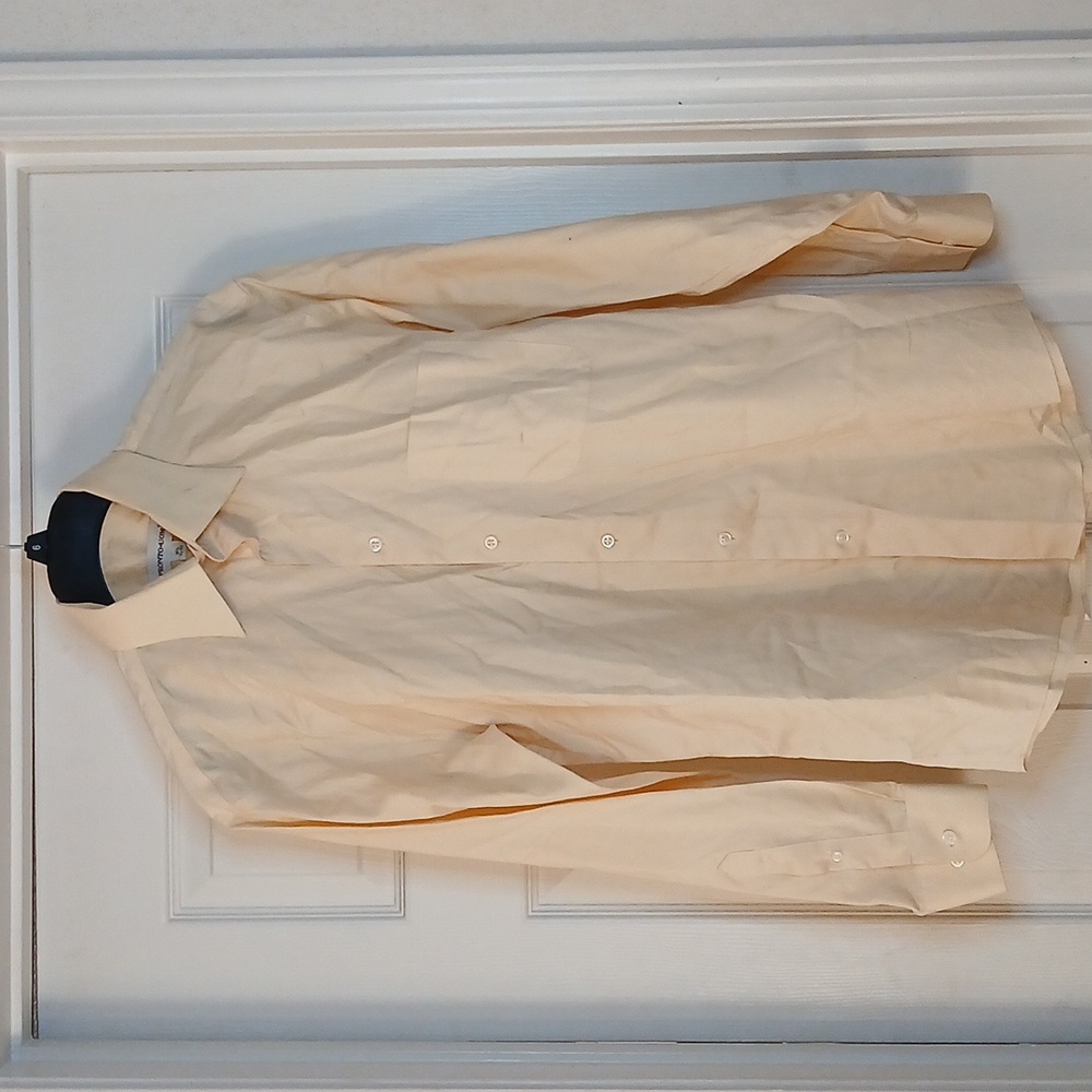 Pronto Uomo Mens Longsleeve Button Down‎ Yellow shirt Size 14-1/2 32/33
